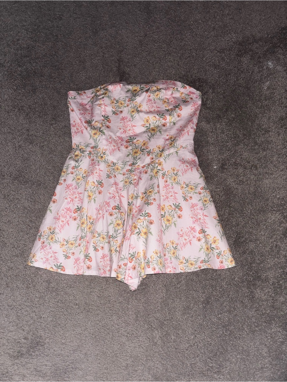Altar'd State Pink Floral Strapless Romper